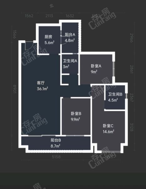 华润·悦府3室2厅企业推荐房源,贵阳观山湖奥体中心华润·悦府二手房