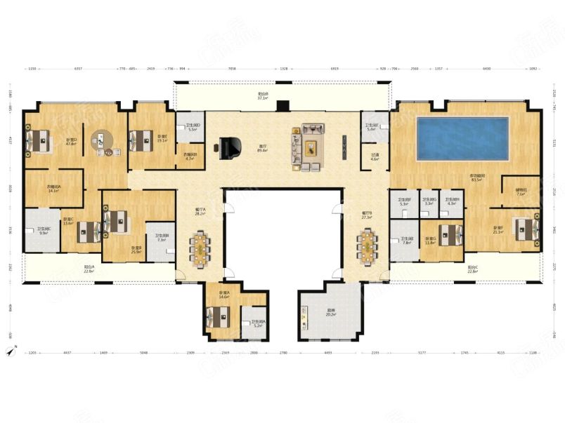 远大美域观山府7室4厅,贵阳观山湖高新区远大美域观山府二手房 七室